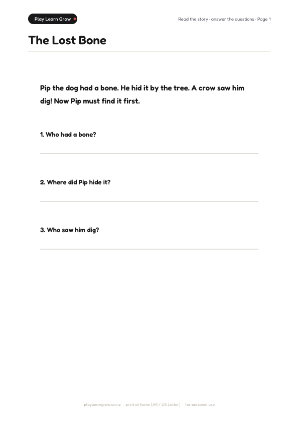 First Reading Comprehension