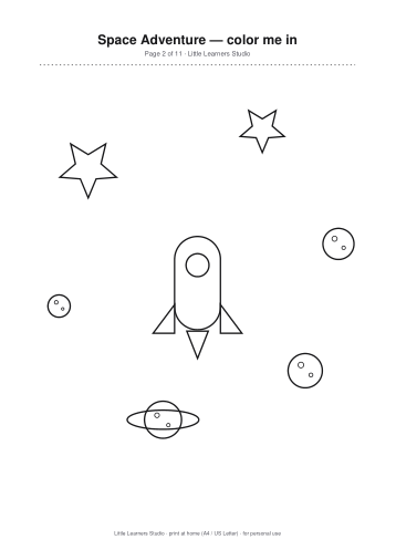 Space Adventure Coloring Pack Vol. 7 page preview 2