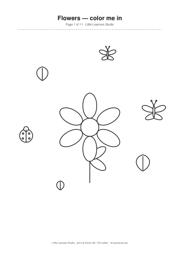 Flowers Coloring Pack Vol. 4 page preview 1