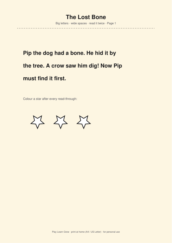 Dyslexia-Friendly Reading Sheets