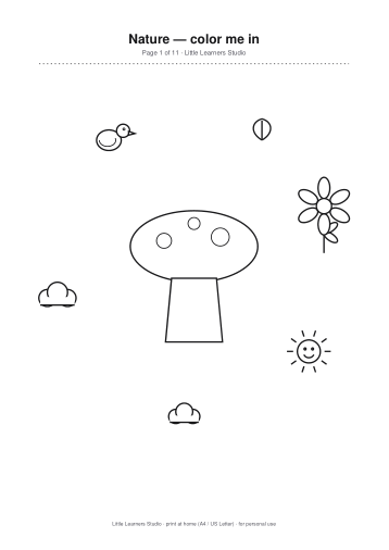 Nature Coloring Pack Vol. 1 page preview 1