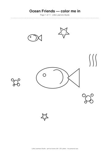 Ocean Friends Coloring Pack Vol. 3 page preview 1