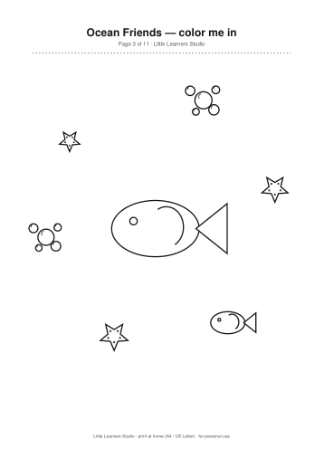 Ocean Friends Coloring Pack Vol. 3 page preview 3