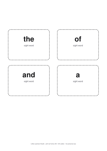 100 Sight Words Flashcards page preview 1