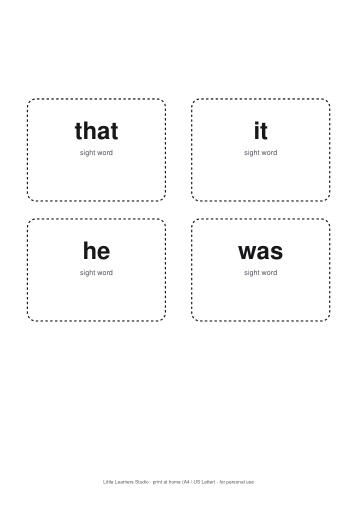 100 Sight Words Flashcards page preview 3