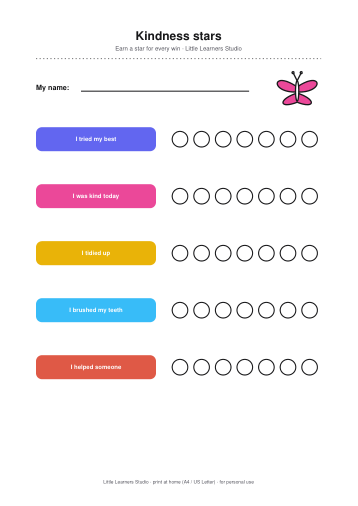 Butterflies Reward Chart Set page preview 2