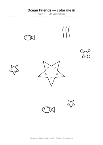 Ocean Friends Coloring Pack Vol. 2 page preview 1