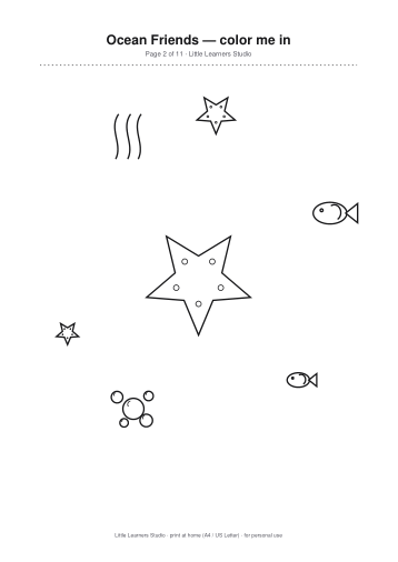 Ocean Friends Coloring Pack Vol. 2 page preview 2