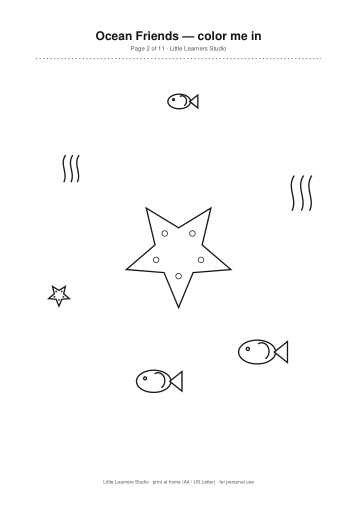 Ocean Friends Coloring Pack Vol. 1 page preview 2