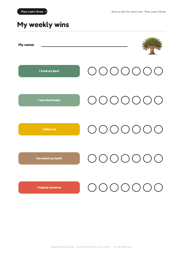 Nature Reward Chart Set