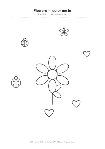 Flowers Coloring Pack Vol. 1 page preview 3