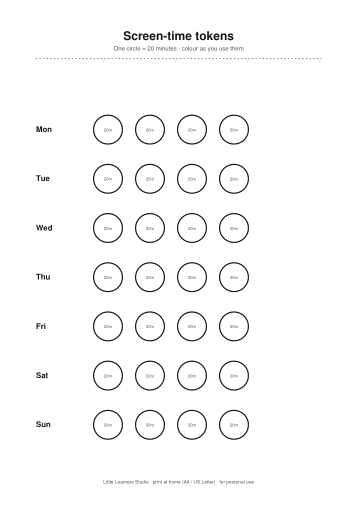 Screen-Time Planner & Tokens page preview 3