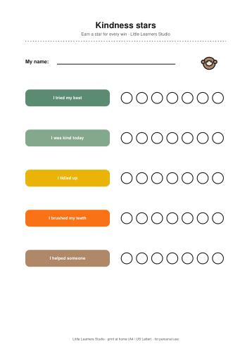 Jungle Safari Reward Chart Set page preview 2