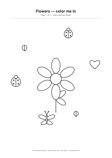 Flowers Coloring Pack Vol. 2 page preview 1