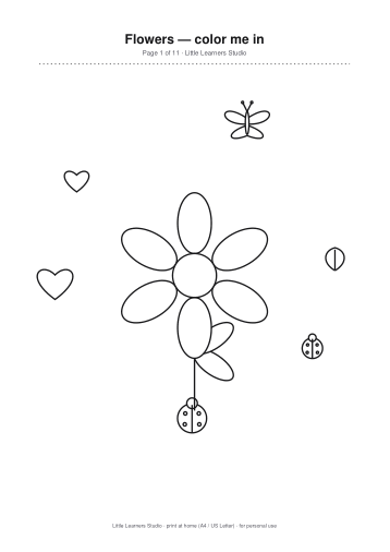 Flowers Coloring Pack Vol. 7 page preview 1