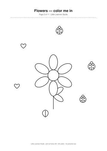 Flowers Coloring Pack Vol. 7 page preview 3