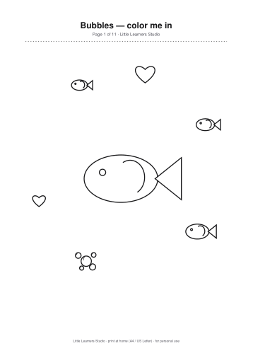 Bubbles Coloring Pack Vol. 1 page preview 1