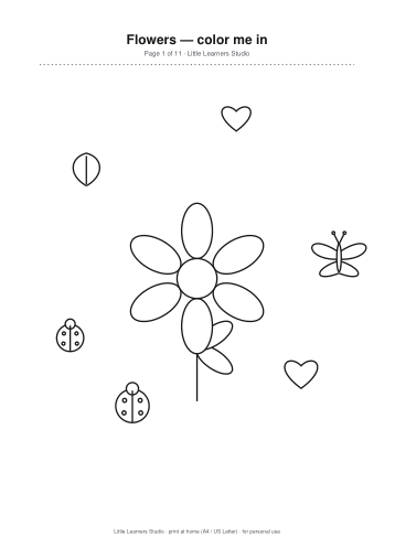 Flowers Coloring Pack Vol. 6 page preview 1