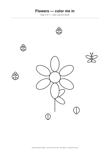 Flowers Coloring Pack Vol. 6 page preview 2