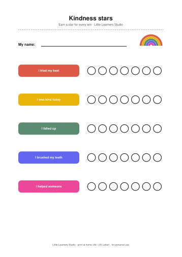 Rainbows Reward Chart Set page preview 2