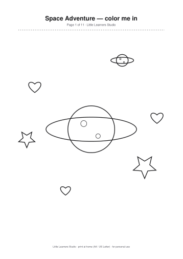 Space Adventure Coloring Pack Vol. 6 page preview 1