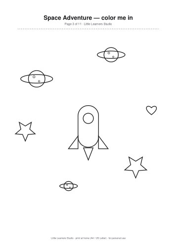 Space Adventure Coloring Pack Vol. 6 page preview 3