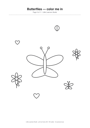 Butterflies Coloring Pack Vol. 8 page preview 3