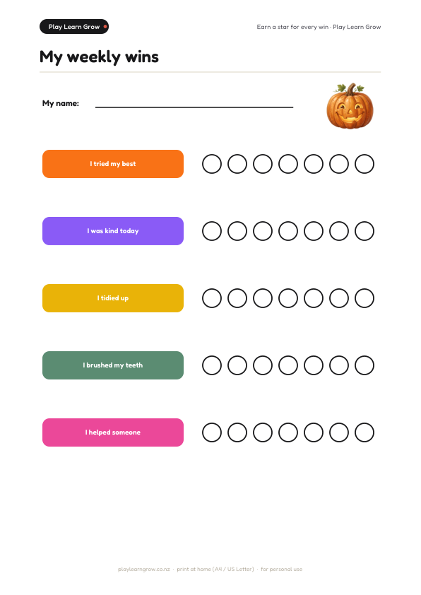 Halloween Reward Chart Set