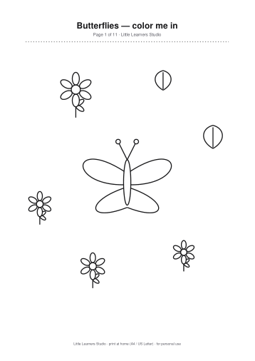 Butterflies Coloring Pack Vol. 7 page preview 1