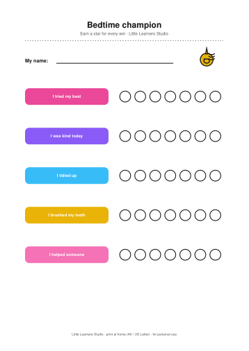 Unicorn Dreams Reward Chart Set page preview 3