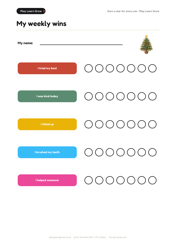Christmas Reward Chart Set