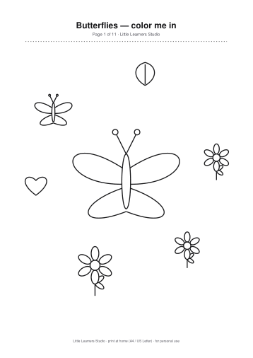 Butterflies Coloring Pack Vol. 3 page preview 1