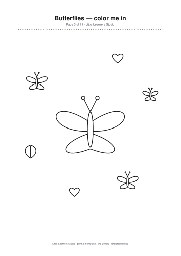 Butterflies Coloring Pack Vol. 3 page preview 3