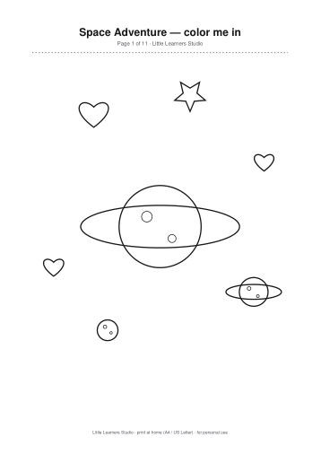 Space Adventure Coloring Pack Vol. 3 page preview 1