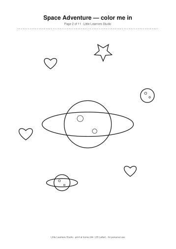 Space Adventure Coloring Pack Vol. 3 page preview 2