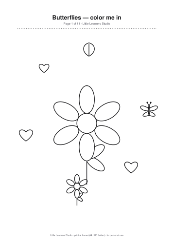 Butterflies Coloring Pack Vol. 1 page preview 1