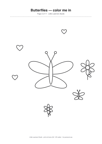 Butterflies Coloring Pack Vol. 1 page preview 2