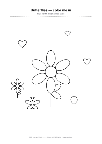Butterflies Coloring Pack Vol. 1 page preview 3