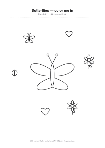 Butterflies Coloring Pack Vol. 2 page preview 1