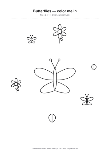 Butterflies Coloring Pack Vol. 2 page preview 2