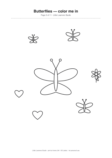 Butterflies Coloring Pack Vol. 2 page preview 3