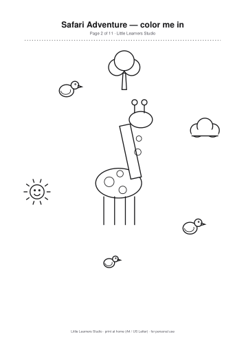 Safari Adventure Coloring Pack Vol. 2 page preview 2