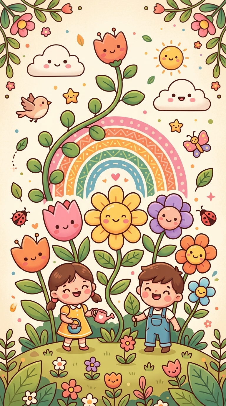 Flowers 2026 Kids Wall Calendar