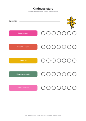 Flowers Reward Chart Set page preview 2