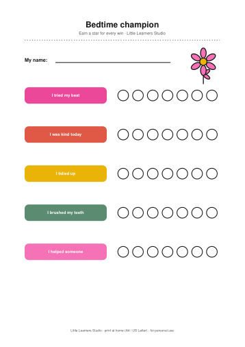 Flowers Reward Chart Set page preview 3