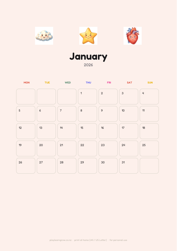 Rainbows 2026 Kids Wall Calendar