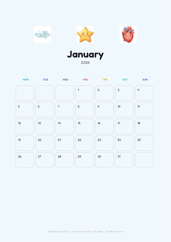 Bubbles 2026 Kids Wall Calendar