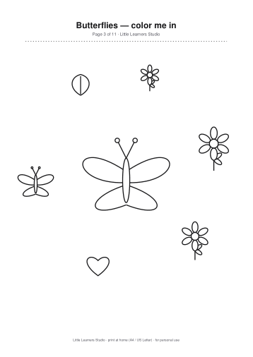Butterflies Coloring Pack Vol. 4 page preview 3