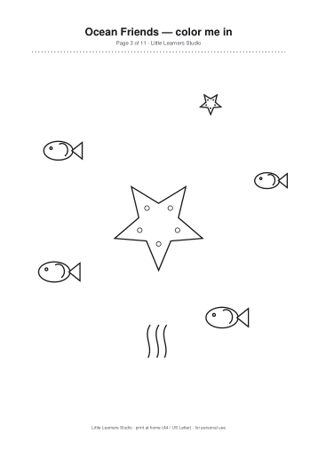 Ocean Friends Coloring Pack Vol. 8 page preview 3