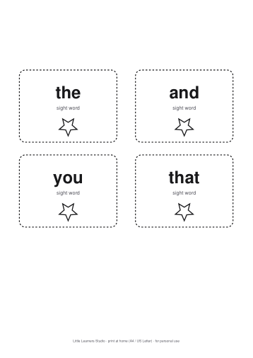 Sight Words Flashcards page preview 1